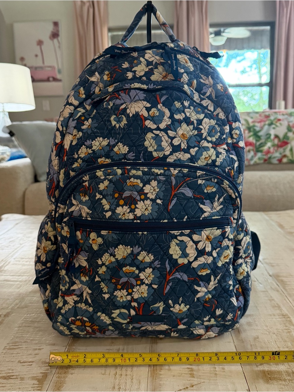 Vera Bradley Essential Large Backpack in Floral Bursts Retired Laptop Bag School